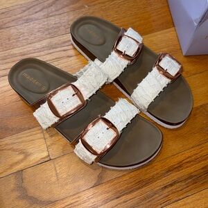 NWT Madden Girl White Sandal Slides Size 8.5